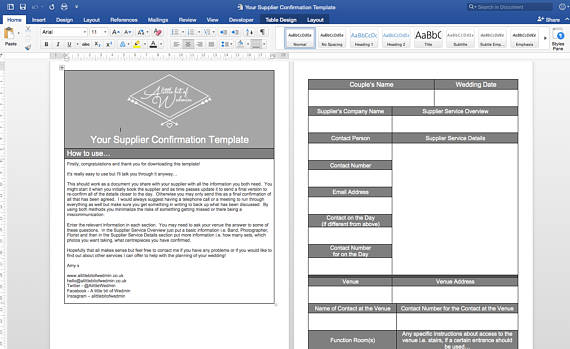 Your Supplier Confirmation Template