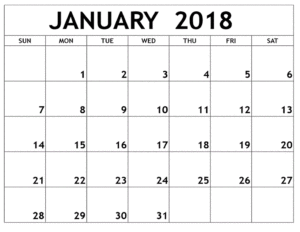 January Calendar